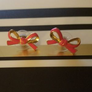 Kate Spade - hot pink bow earrings